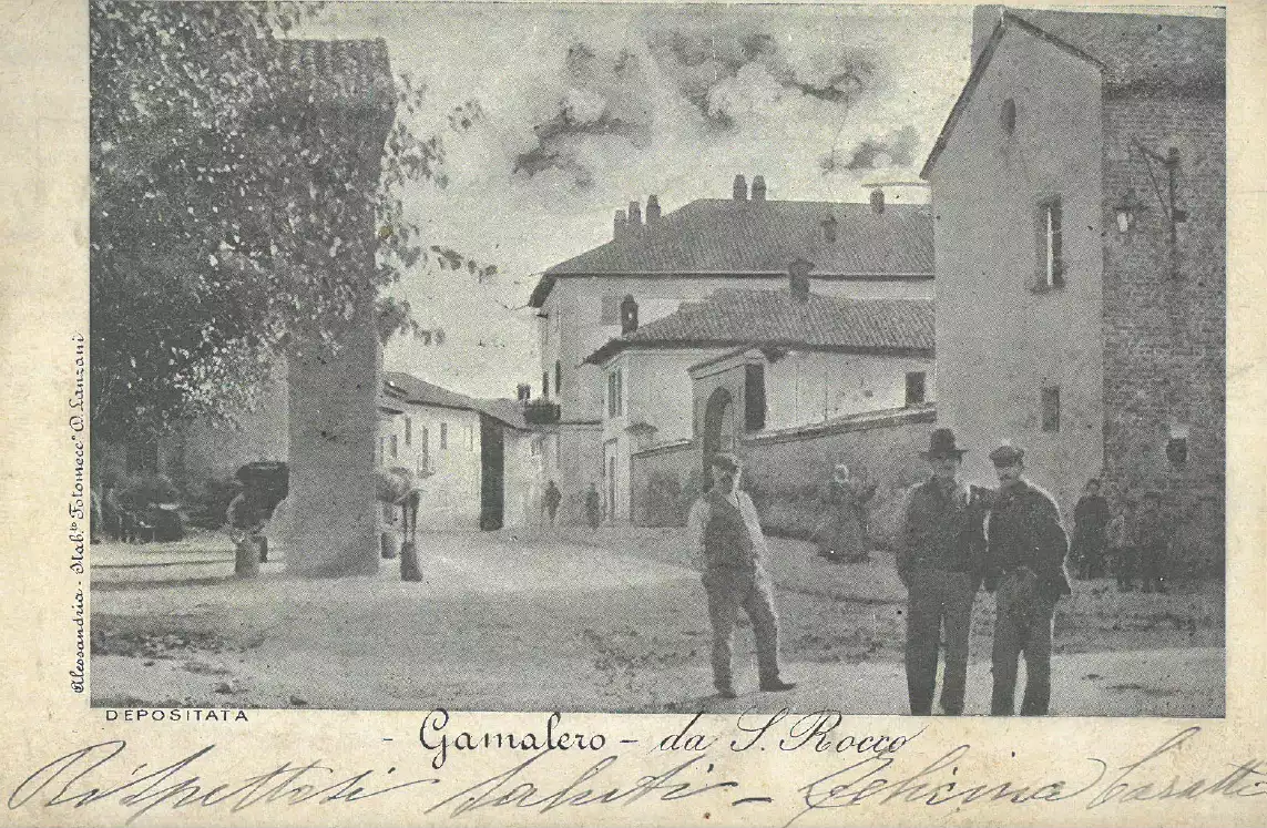 Cartolina ingresso di Gamalero "dal peso" arrivando da Alessandria (1909)