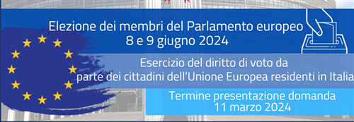 Elezione dei membri del parlamento europeo spettanti all’Italia da parte dei cittadini dell’Unione Europea residenti in Italia.